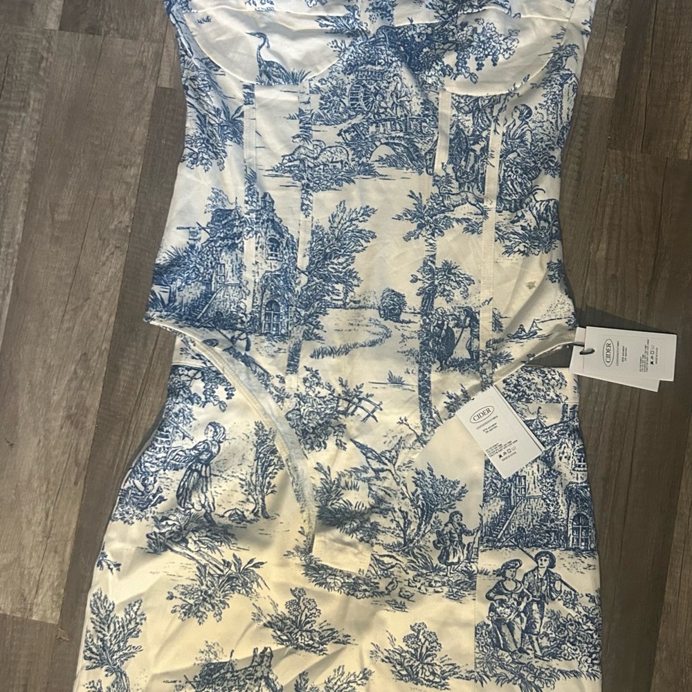 Cider Blue and White Patterned Two Piece